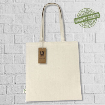 Βαμβακερή τσάντα 10L από ακατέργαστο πιστοποιημένο βιολογικό βαμβάκι 300g