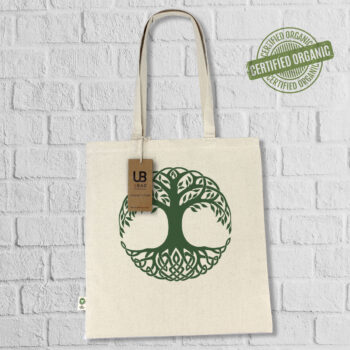 Βαμβακερή τσάντα 10L από ακατέργαστο πιστοποιημένο βιολογικό βαμβάκι 300g