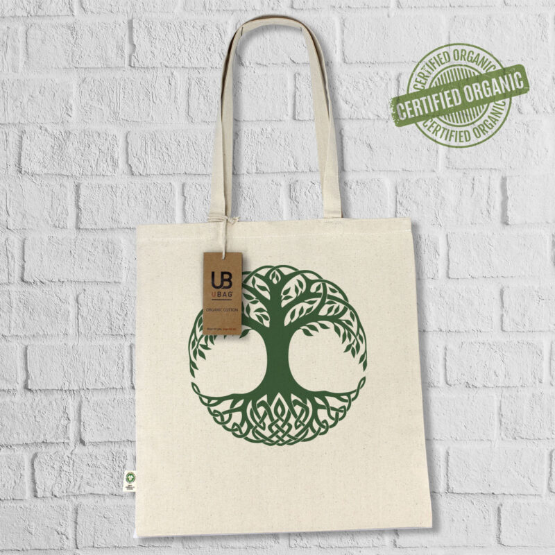 Βαμβακερή τσάντα 10L από ακατέργαστο πιστοποιημένο βιολογικό βαμβάκι 300g