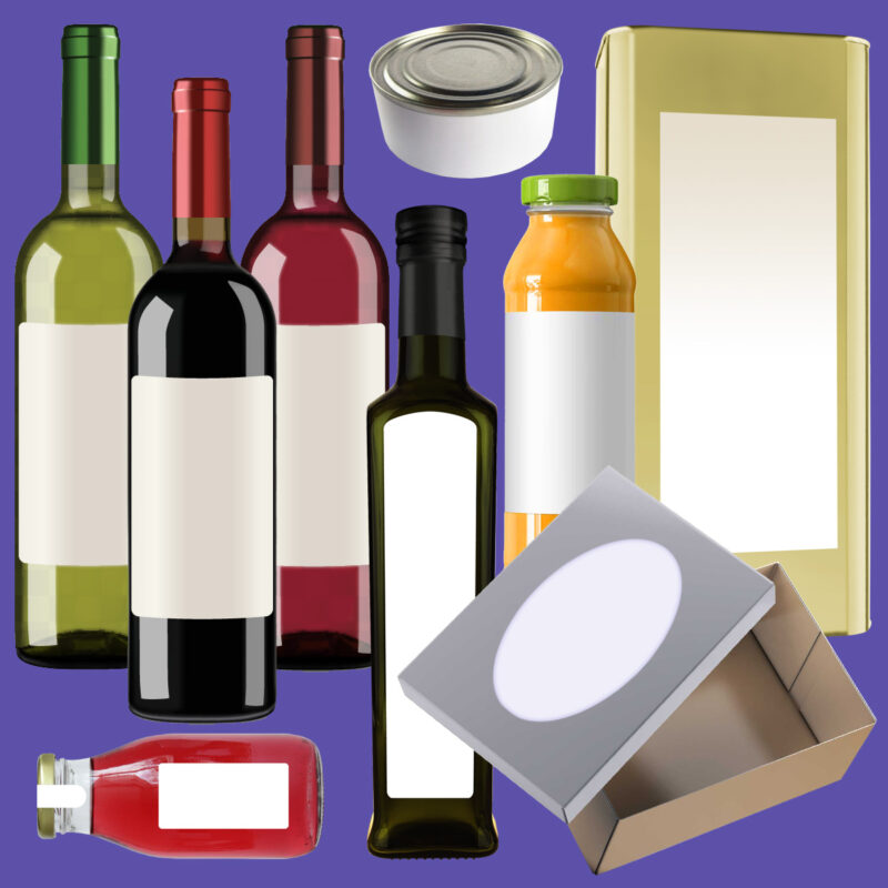 Επεικόνιση αυτοκόλλητων ετικετών πάνω στην συσκευασία