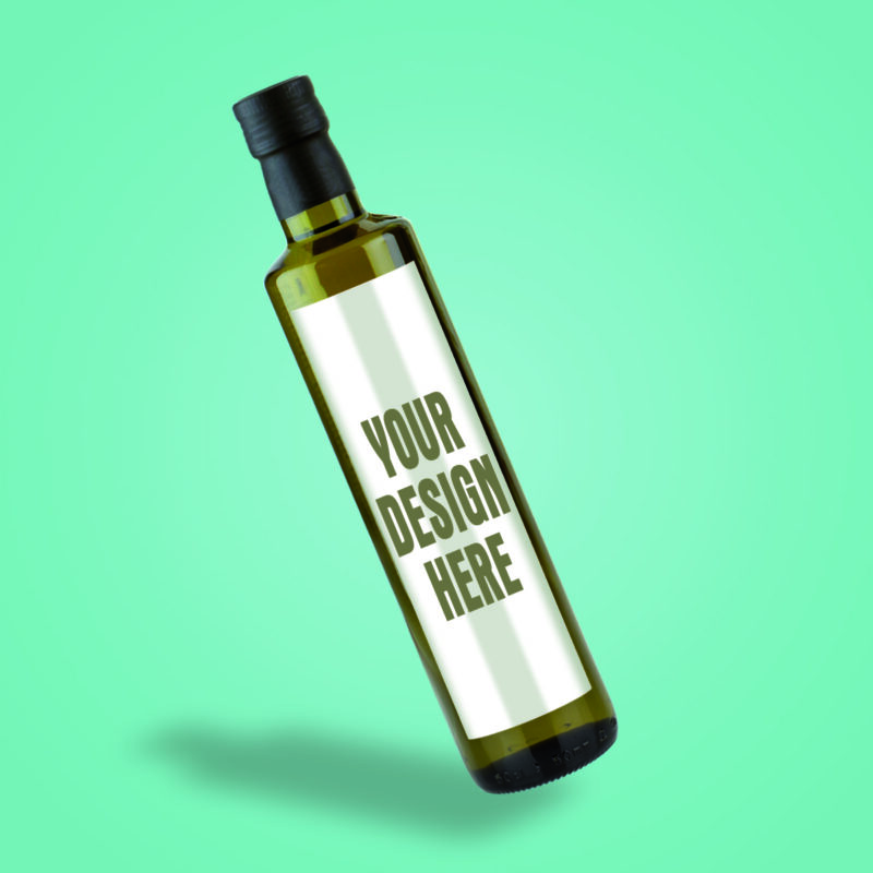 Ετικέτα Dorica 500ml σε χαρτι υψηλής ποιότητας. Αναγράφει πάνω your design here