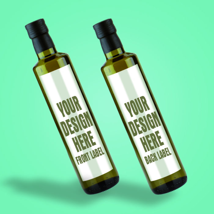 EVOO dorica Blank Labels Pair Front Back 500ml