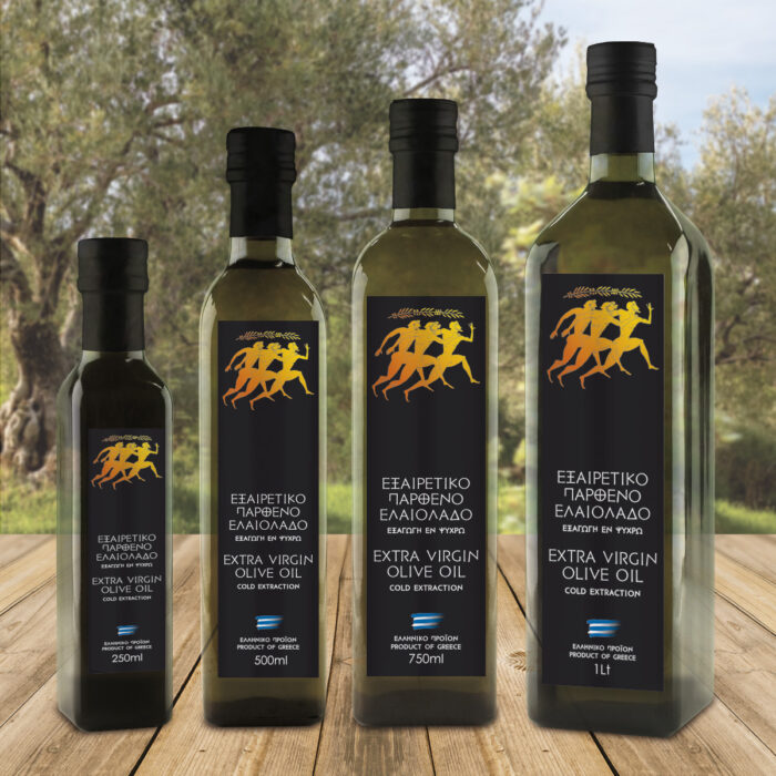 Ετικέτες Ελαιολάδου Marasca Φιάλες ελαιολάδου με σε αρχαιοελληνικό ύφος