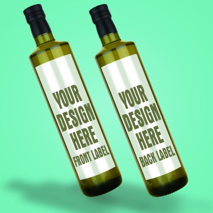 EVOO dorica Blank Labels Pair Front Back 750ml